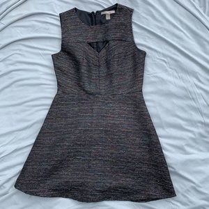 Black w metallic primary color thread a line dress